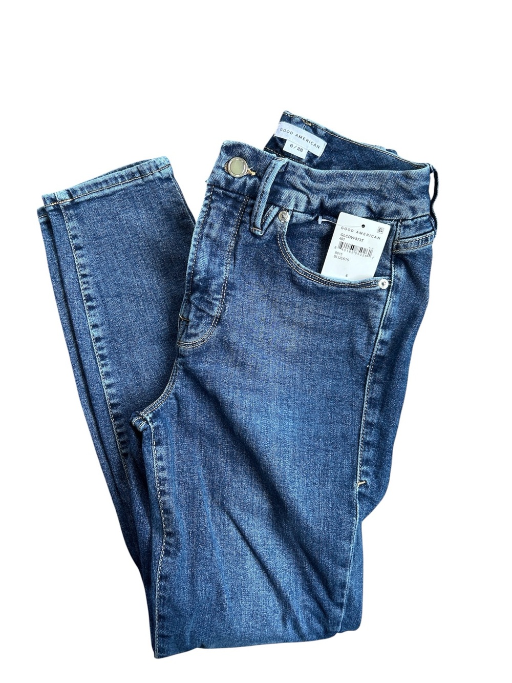 Good American Women's Blue Good Legs Crop NWT